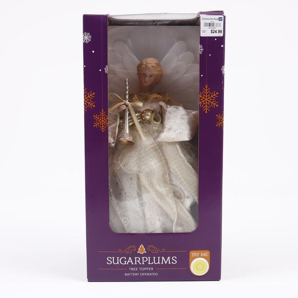 Christmas Tree Shops Windy Hill Collection Sugarplums Angel 14" Lit Tree Topper - Picture 1 of 8